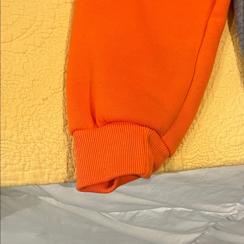Men's Gray and Orange Hoodie - Picture 3 of 5